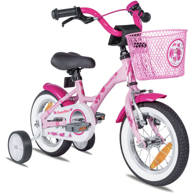 PROMETHEUS BICYCLES® PINK HAWK Kinderfahrrad 12'' ab 3 Jahre mit Stützräder in Rosa & Weiß von Prometheus Bicycles