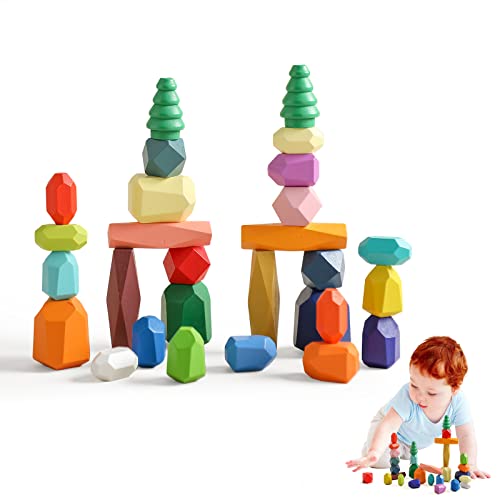 Promise Babe Montessori Holzspielzeug 28 PC Balanciersteine für Kinder,Stapelsteine Bausteine Balance Steine, Holz Stapelspielzeug Sortieren Stapeln Balancier Stein Stapelspiel Lernspielzeug 3 Jahr+ Promise Babe Montessori Holzspielzeug 28 PC Balanciersteine für Kinder,Stapelsteine Bausteine Balance Steine, Holz Stapelspielzeug Sortieren Stapeln Balancier Stein Stapelspiel Lernspielzeug 3 Jahr+ von Promise Babe