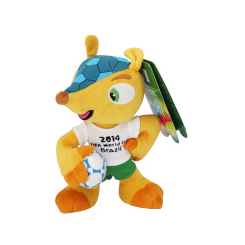 Promo-Dis Fuleco - 17 cm, Ball unterm Arm, Plüschmaskottchen der Fussball Weltmeisterschaft 2014 in Brasilien von Promo-Dis