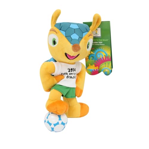 Promo-Dis Fuleco - 20 cm, Ball unterm Fuss, Plüschmaskottchen der Fussball Weltmeisterschaft 2014 in Brasilien von Promo-Dis