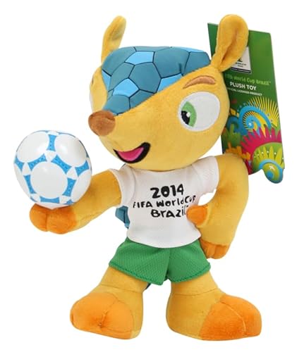 Promo-Dis Fuleco - 22 cm, Ball auf der Hand, Plüschmaskottchen der Fussball Weltmeisterschaft 2014 in Brasilien von Promo-Dis