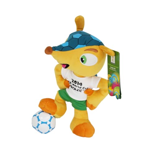 Promo-Dis Fuleco - 25 cm, Ball unterm Fuss, Plüschmaskottchen der Fussball Weltmeisterschaft 2014 in Brasilien von Promo-Dis