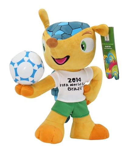 Promo-Dis Fuleco - 28 cm, Ball auf der Hand, Plüschmaskottchen der Fussball Weltmeisterschaft 2014 in Brasilien von Promo-Dis