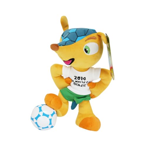 Promo-Dis Fuleco - 28 cm, Ball unterm Fuss, Plüschmaskottchen der Fussball Weltmeisterschaft 2014 in Brasilien von Promo-Dis