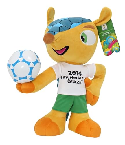 Promo-Dis Fuleco - 40 cm, Ball auf der Hand, Plüschmaskottchen der Fussball Weltmeisterschaft 2014 in Brasilien von Promo-Dis