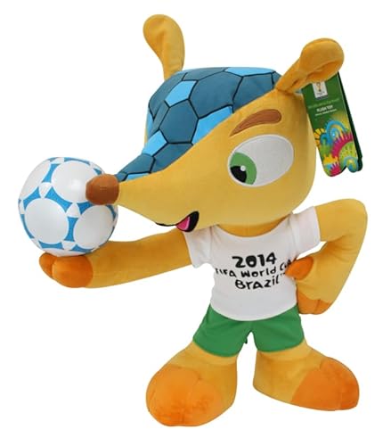 Promo-Dis Fuleco - 45 cm, Ball auf der Hand, Plüschmaskottchen der Fussball Weltmeisterschaft 2014 in Brasilien von Promo-Dis