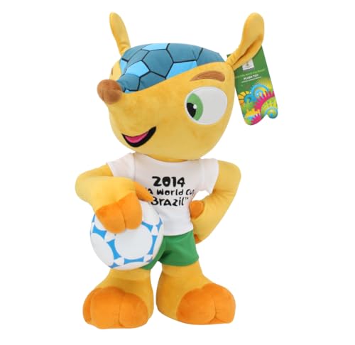 Promo-Dis Fuleco - 45 cm, Ball unterm Arm, Plüschmaskottchen der Fussball Weltmeisterschaft 2014 in Brasilien von Promo-Dis