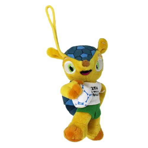 Promo-Dis Fuleco - mit Schlaufe, 13 cm, Ball unterm Arm, Plüschmaskottchen der Fussball Weltmeisterschaft 2014 in Brasilien von Promo-Dis