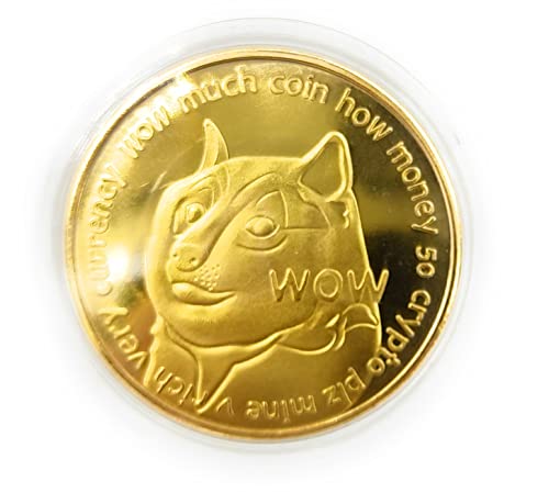 Promotech 24-Karat vergoldete 45 mm Durchmesser Dogecoin MEMECOIN Münze Sammlerstück in Münzkapsel für jeden Kryptowährung BTC Fan Promotech 24-Karat vergoldete 45 mm Durchmesser Dogecoin MEMECOIN Münze Sammlerstück in Münzkapsel für jeden Kryptowährung BTC Fan von Promotech