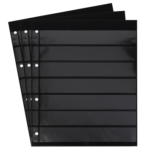 20 Prophila Einsteckseiten 7zeilig, auf 10 doppelseitigen, schwarzen Einsteckblättern von Prophila Collection