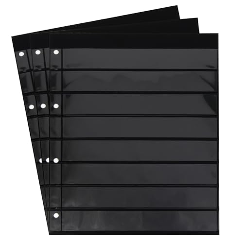20 Prophila Einsteckseiten 8zeilig, auf 10 doppelseitigen, schwarzen Einsteckblättern von Prophila Collection