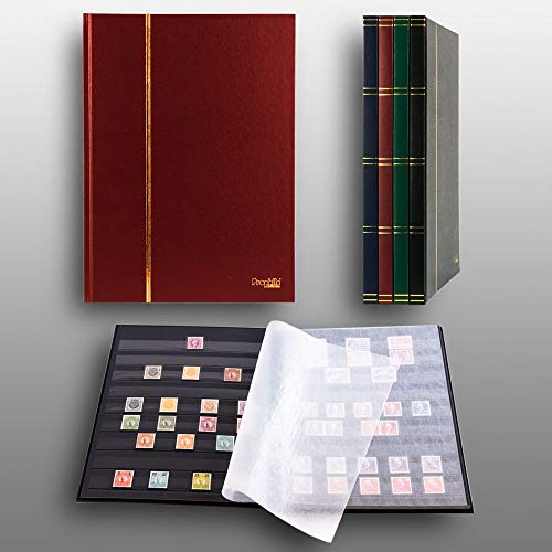 Prophila Collection 16 Schwarze Seiten A4 Briefmarken-Einsteckbuch rot von Prophila Collection