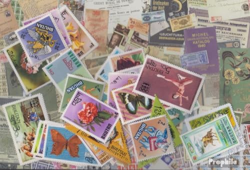 Prophila Collection Bhutan 50 Verschiedene Marken (Briefmarken für Sammler) von Prophila Collection
