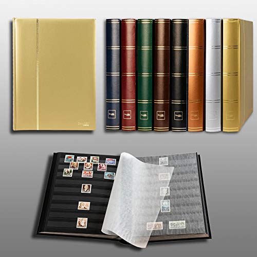 Prophila Collection 64 Schwarze Seiten Briefmarkenalbum Einsteckbuch wattierter Goldener Einband Prophila Collection 64 Schwarze Seiten Briefmarkenalbum Einsteckbuch wattierter Goldener Einband von Prophila Collection