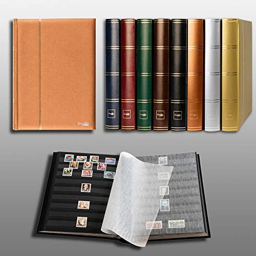 Prophila Collection 64 Schwarze Seiten Briefmarkenalbum Einsteckbuch wattierter bronzener Einband Prophila Collection 64 Schwarze Seiten Briefmarkenalbum Einsteckbuch wattierter bronzener Einband von Prophila Collection