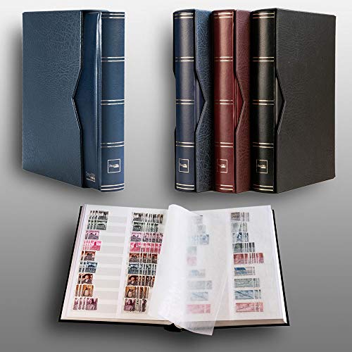 Prophila Collection 64 weiße Geteilte Seiten Briefmarkenalbum wattiert mit Kassette blau von Prophila Collection