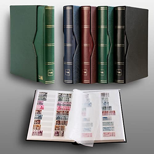 Prophila Collection 64 weiße Geteilte Seiten Briefmarkenalbum wattiert mit Kassette grün von Prophila Collection