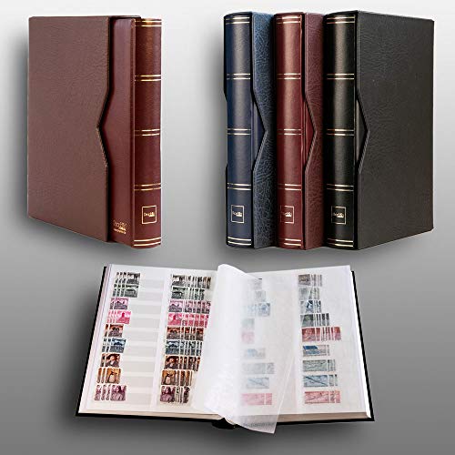 Prophila Collection 64 weiße Geteilte Seiten Briefmarkenalbum wattiert mit Kassette rot von Prophila Collection