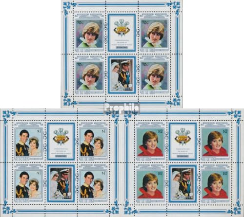 Prophila Collection Aitutaki 445Klb-447Klb Kleinbogen (kompl.Ausg.) postfrisch ** MNH 1982 Prinz William von Wales (Briefmarken für Sammler) Britisches Königshaus (Diana, Charles, Elisabeth ..) von Prophila Collection