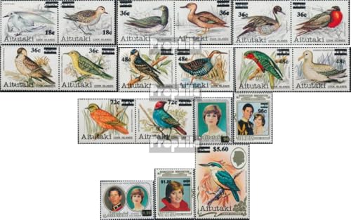 Prophila Collection Aitutaki 477-490 Paare,491-495 (kompl.Ausg.) postfrisch ** MNH 1983 Marken früherer Ausgaben (Briefmarken für Sammler) Vögel von Prophila Collection