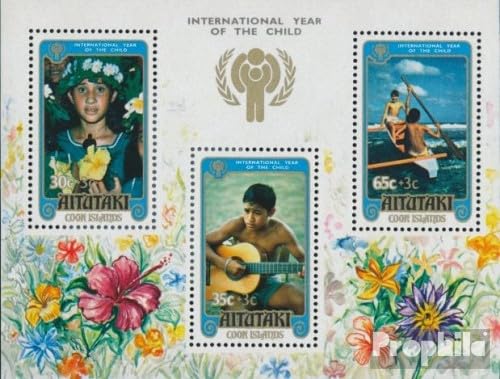 Prophila Collection Aitutaki Block26 (kompl.Ausg.) postfrisch ** MNH 1979 Jahr des Kindes (Briefmarken für Sammler) Musik/Tanz von Prophila Collection