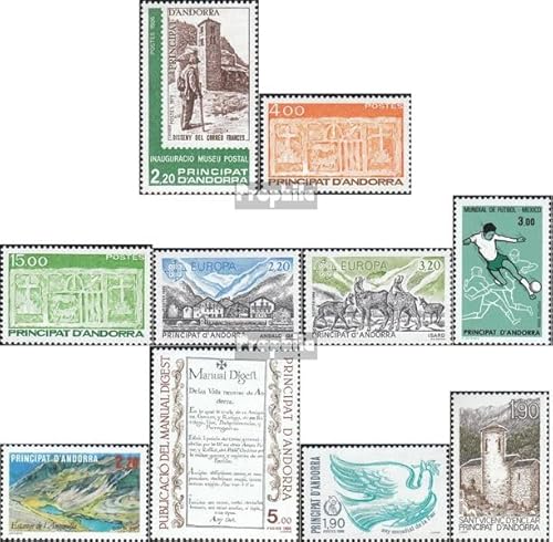 Prophila Collection Andorra - Französische Post 366-375 (kompl.Ausg.) Jahrgang 1986 komplett postfrisch ** MNH 1986 Postmuseum, Naturschutz, Fußball u. (Briefmarken für Sammler) von Prophila Collection