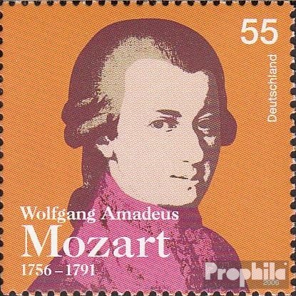 Prophila Collection BRD (BR.Deutschland) 2512 (kompl.Ausg.) postfrisch ** MNH 2006 Mozart (Briefmarken für Sammler) Musik/Tanz von Prophila Collection
