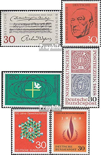 Prophila Collection BRD (BR.Deutschland) 566,567,568,569,570,575 (kompl.Ausg.) postfrisch ** MNH 1968 Wagner, Adenauaer, Katholiken u.a. (Briefmarken für Sammler) Musik/Tanz von Prophila Collection