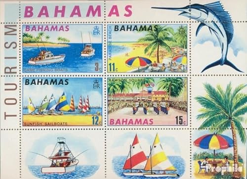 Prophila Collection Bahamas Block1 (kompl.Ausg.) postfrisch ** MNH 1969 Tourismus (Briefmarken für Sammler) Seefahrt/Schiffe von Prophila Collection