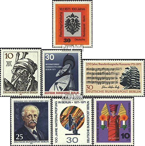 Prophila Collection Berlin (West) 385,390,391,392,401, 416,417 (kompl.Ausg.) gestempelt 1971 Dürer, Funk, Bach, Weihnacht u.a. (Briefmarken für Sammler) Musik/Tanz von Prophila Collection