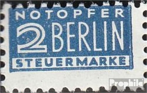 Prophila Collection Bizone (Alliierte Besetzung) Z2F W Zwangszuschlag gezähnt L 11, Wasserzeichen 1 W postfrisch ** MNH 1948 Notopfer Berlin (Briefmarken für Sammler) von Prophila Collection