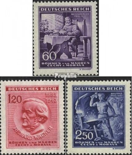 Prophila Collection Böhmen und Mähren 128-130 (kompl.Ausg.) gestempelt 1943 Richard Wagner (Briefmarken für Sammler) Musik/Tanz von Prophila Collection