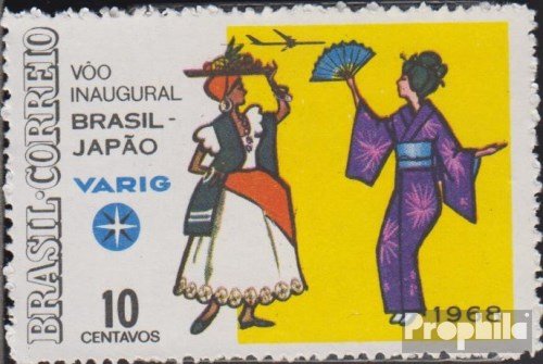 Prophila Collection Brasilien 1174 (kompl.Ausg.) ungebraucht 1968 Eröffnung der Flugverbindung (Briefmarken für Sammler) Flugzeuge/Ballons/Zeppeline/Luftfahrt von Prophila Collection