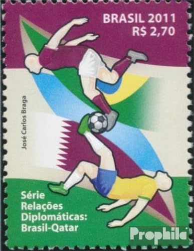 Prophila Collection Brasilien 3974 (kompl.Ausg.) postfrisch ** MNH 2011 Diplom. Beziehungen Qatar (Briefmarken für Sammler) Fußball von Prophila Collection