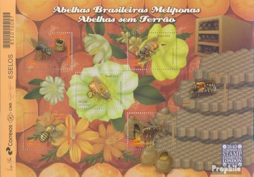Prophila Collection Brasilien Block173 (kompl.Ausg.) postfrisch ** MNH 2015 Stachellose Bienen (Briefmarken für Sammler) Wirbellose Tiere Sonstige (Insekten, Schnecken, Bienen …) von Prophila Collection