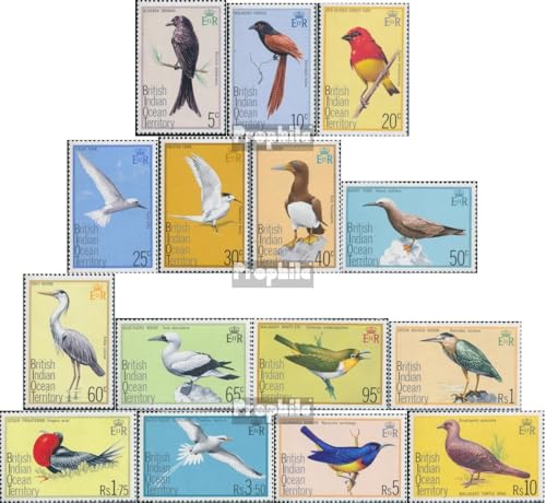 Prophila Collection Britisch Indischer Ozean 63-77 (kompl.Ausg.) postfrisch ** MNH 1975 Vögel (Briefmarken für Sammler) Vögel von Prophila Collection