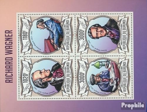Prophila Collection Burundi 3028-3031 Kleinbogen (kompl. Ausgabe) postfrisch ** MNH 2013 Richard Wagner (Briefmarken für Sammler) Musik/Tanz von Prophila Collection