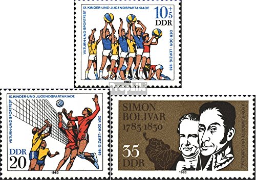 Prophila Collection DDR 2814-2815,2816 (kompl.Ausg.) postfrisch ** MNH 1983 Turn- und Sportfest, Bolivar (Briefmarken für Sammler) Ballspiele ohne Fußball (Basketball/Handball/Baseball …) von Prophila Collection