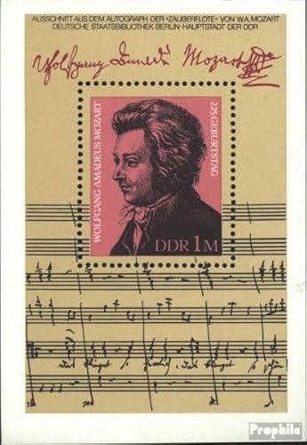 Prophila Collection DDR Block62 (kompl.Ausgabe) Ersttagssonderstempel gestempelt 1981 Mozart (Briefmarken für Sammler) Musik/Tanz von Prophila Collection