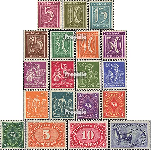 Prophila Collection Deutsches Reich 158-176 (kompl.Ausg.) Wasserzeichen 1 (Rauten) postfrisch ** MNH 1921 Ziffern und Arbeiter (Briefmarken für Sammler) von Prophila Collection