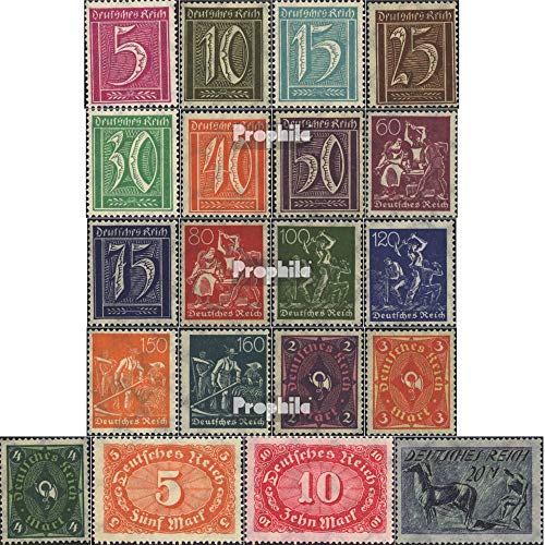 Prophila Collection Deutsches Reich 177-196 (kompl.Ausg.), mit Wasserzeichen 2 (Waffeln) postfrisch ** MNH 1921 Ziffern und Arbeiter (Briefmarken für Sammler) von Prophila Collection