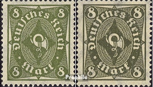 Prophila Collection Deutsches Reich 229P,229W, beide Typen, große und kleine 8 postfrisch ** MNH 1922 Posthorn (Briefmarken für Sammler) von Prophila Collection