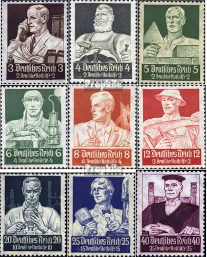 Prophila Collection Deutsches Reich 556-564 (kompl.Ausg.) geprüft mit Attest postfrisch ** MNH 1934 Nothilfe:Berufe (Briefmarken für Sammler) von Prophila Collection