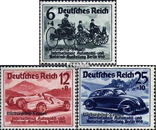Prophila Collection Deutsches Reich 695-697 (kompl.Ausg.) postfrisch ** MNH 1939 Nürburgring Autorennen (Briefmarken für Sammler) Autos/Straßenverkehr von Prophila Collection