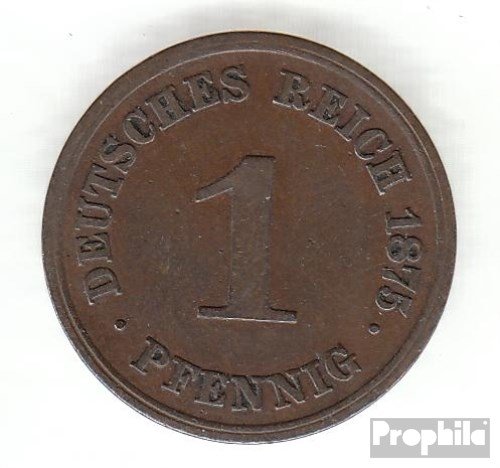 Prophila Collection Deutsches Reich Jägernr: 1 1875 A sehr schön Bronze sehr schön 1875 1 Pfennig Kleiner Reichsadler (Münzen für Sammler - kein Zahlungsmittel) von Prophila Collection