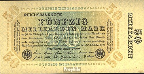 Prophila Collection Deutsches Reich Rosenbg: 116h, Wz. Kreuzblüten, ohne KN und ohne FZ gebraucht (III) 1923 50 Mrd. Mark (Banknoten für Sammler - kein Zahlungsmittel) von Prophila Collection