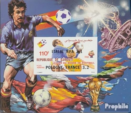 Prophila Collection Dschibuti Block67B (kompl.Ausg.) postfrisch ** MNH 1982 Gewinner Fußball-WM in Spanien (Briefmarken für Sammler) Fußball von Prophila Collection