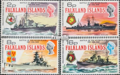 Prophila Collection Falklandinseln 232-235 (kompl.Ausg.) postfrisch ** MNH 1974 Seeschlacht (Briefmarken für Sammler) Militär/Ritter von Prophila Collection