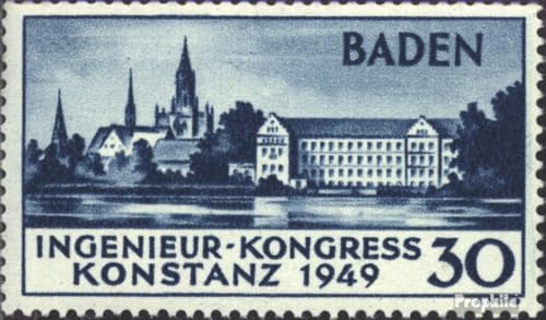 Prophila Collection Franz. Zone-Baden 46II (kompl.Ausg.) 2. Auflage mit Falz 1949 Konstanz (Briefmarken für Sammler) von Prophila Collection