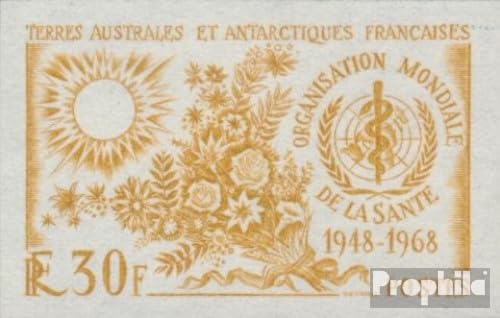 Prophila Collection Französ. Gebiete Antarktis 44UB (kompl.Ausg.) ungezähnt Braundruck postfrisch ** MNH 1968 20 Jahre WHO (Briefmarken für Sammler) Gesundheit von Prophila Collection